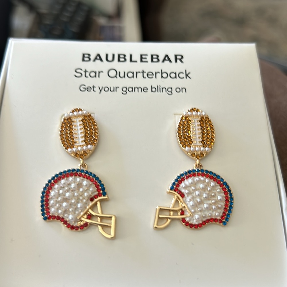 Baublebar Star quarterback, get your game bling on appr 2 inch drop earring - Picture 1 of 7